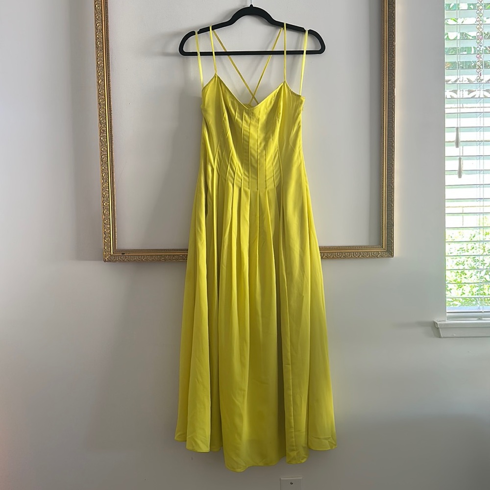 Banana Republic Chartreuse chiffon dress